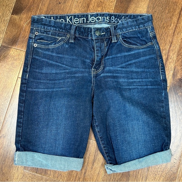 Calvin Klein Dark Wash Boyfriend Shorts - Picture 1 of 3